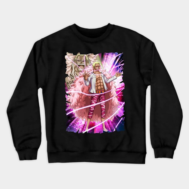 DONQUIXOTE DOFLAMINGO ANIME MERCHANDISE Crewneck Sweatshirt by julii.draws